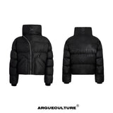 High-Neck-Zip-Up-Oversized-Puffer-Jacket---Heavyweight-Cotton-Coat-Black-Jacket