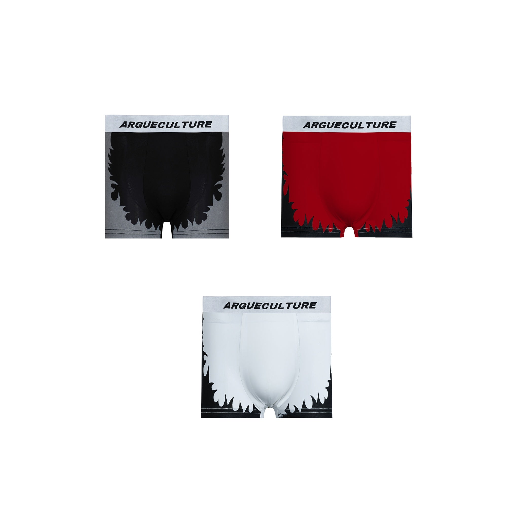 High-Waist-Flame-Print-Boxer-Briefs---Moisture-Wicking-Silk-Black