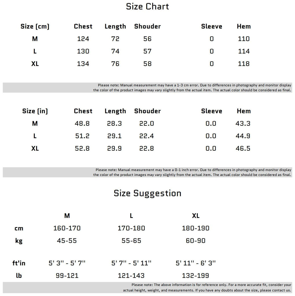 Size Chart for Avant-Garde Color Block Biker Faux Leather Jacket with Deconstructed