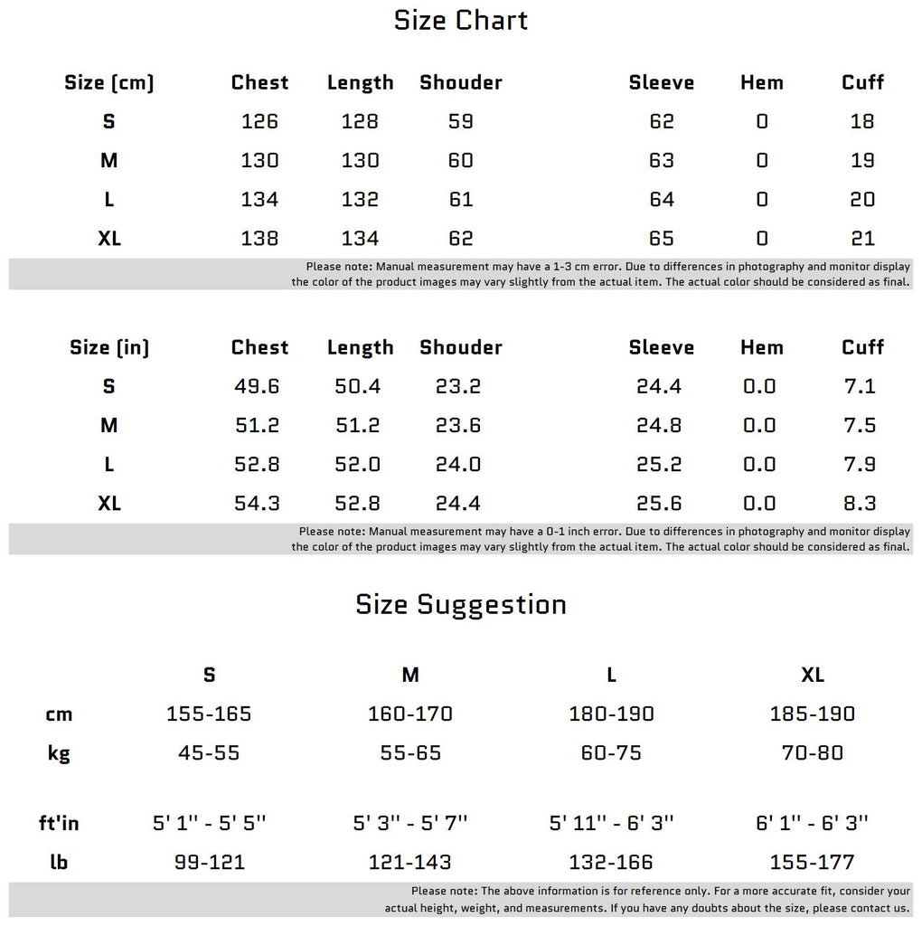 Size Chart for 어깨 패드와 풍부한 색상의 스타일리시한 롱 트렌치 코트