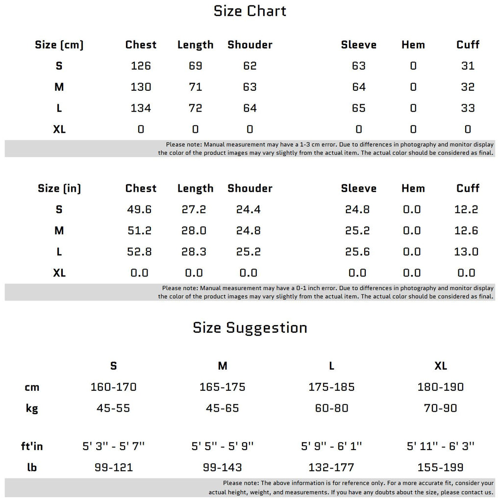 Size Chart for 높은 칼라와 부드러운 원단이 있는 오버사이즈 페이크 가죽 후드티