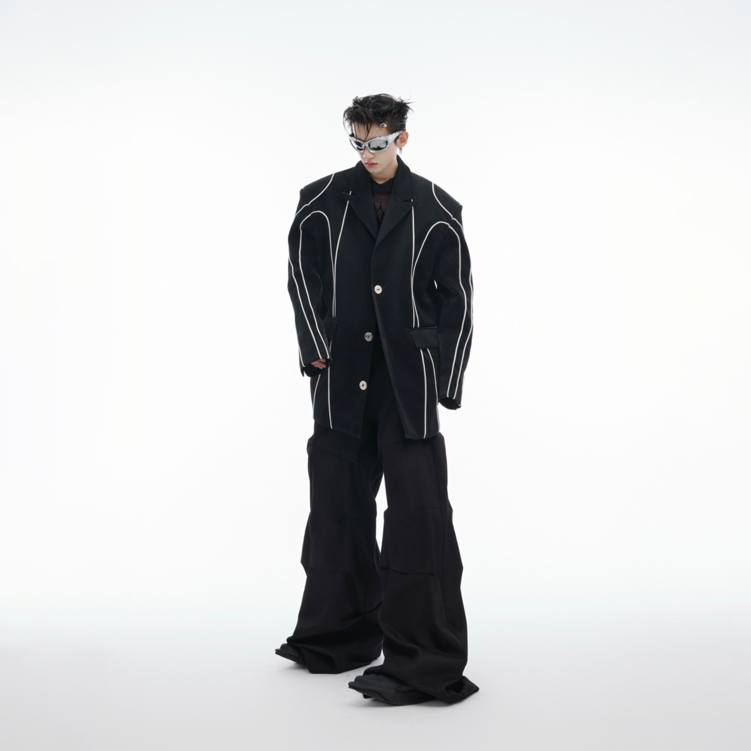 Liquid-Metal-PU-Leather-Shoulder-Pad-Blazer---Edgy-Streetwear-Black