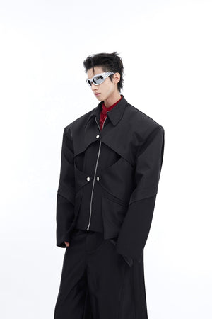 Liquid-Metal-Shiny-Cropped-Jacket---Streetwear-Heavy-Duty-Design-Black