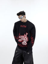 Lunar-Year-Dragon-Sweater---Chunky-Knit-Pullover-with-Glitter-Detail-Black