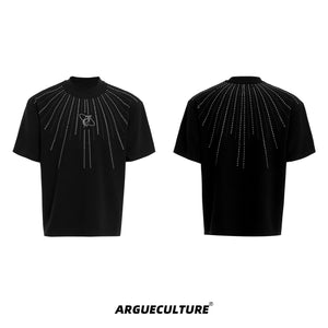Mens-Oversized-Graphic-Tee---Diamond-Star-Print-Short-Sleeve-Shirt-Black-T-shirt