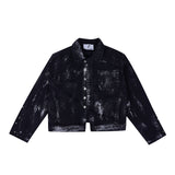 Metal-Studded-Distressed-Denim-Jacket-Set-with-Flared-Jeans-Black-Top