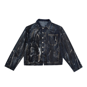 Metal-Studded-Distressed-Denim-Jacket-Set-with-Flared-Jeans-Blue-Top