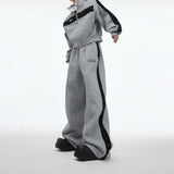 Metal-Studded-Drop-Shoulder-Cropped-Hoodie-Set---Streetwear-Joggers-Gray-Pants