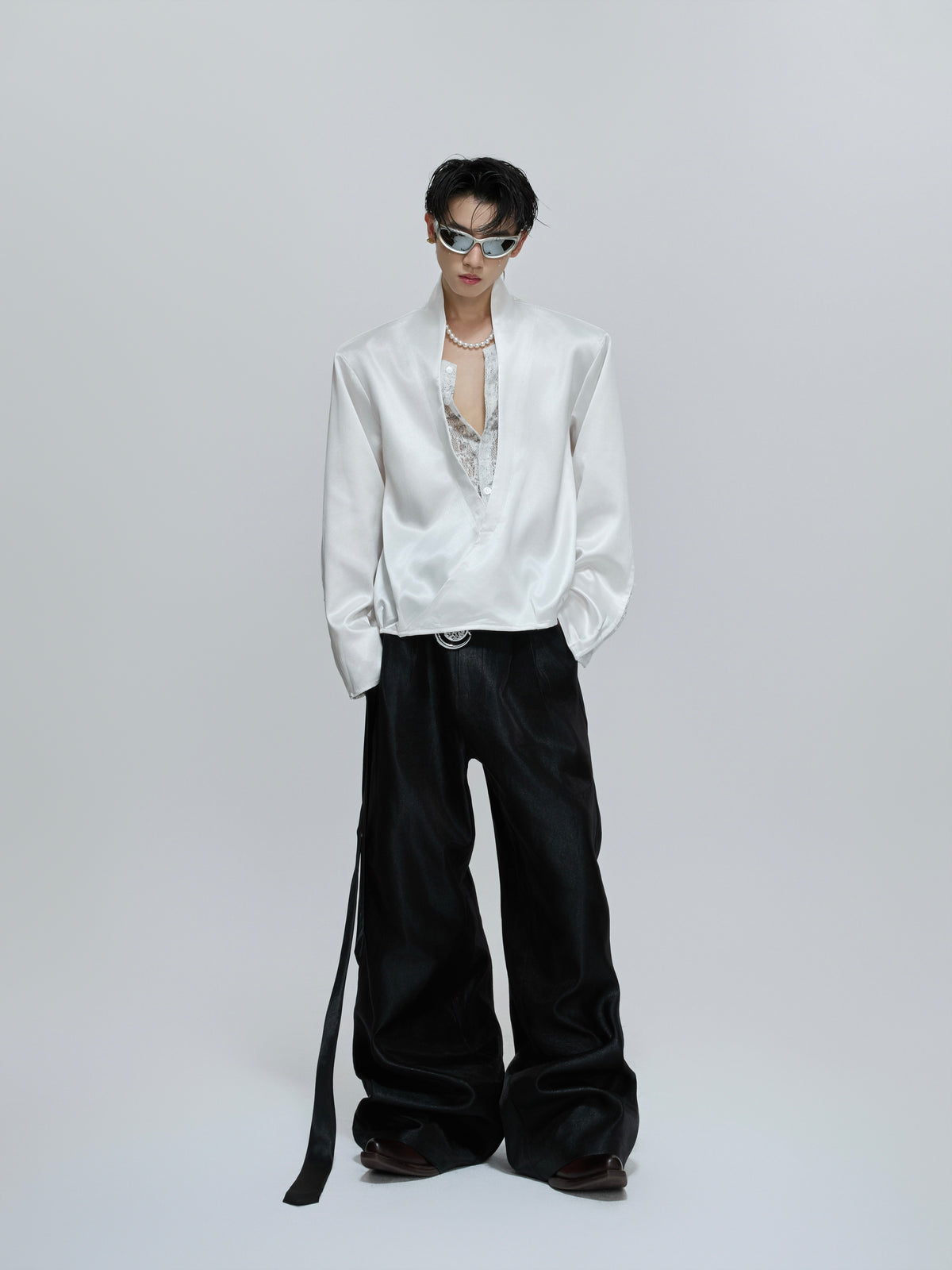 Layered Lace-Panel Shirt - product image 3