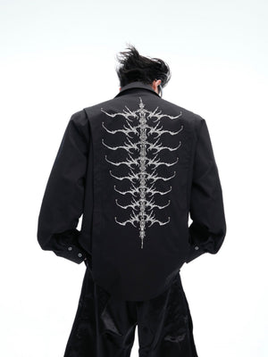 Embroidered Bone Motif Shirt - product image 3
