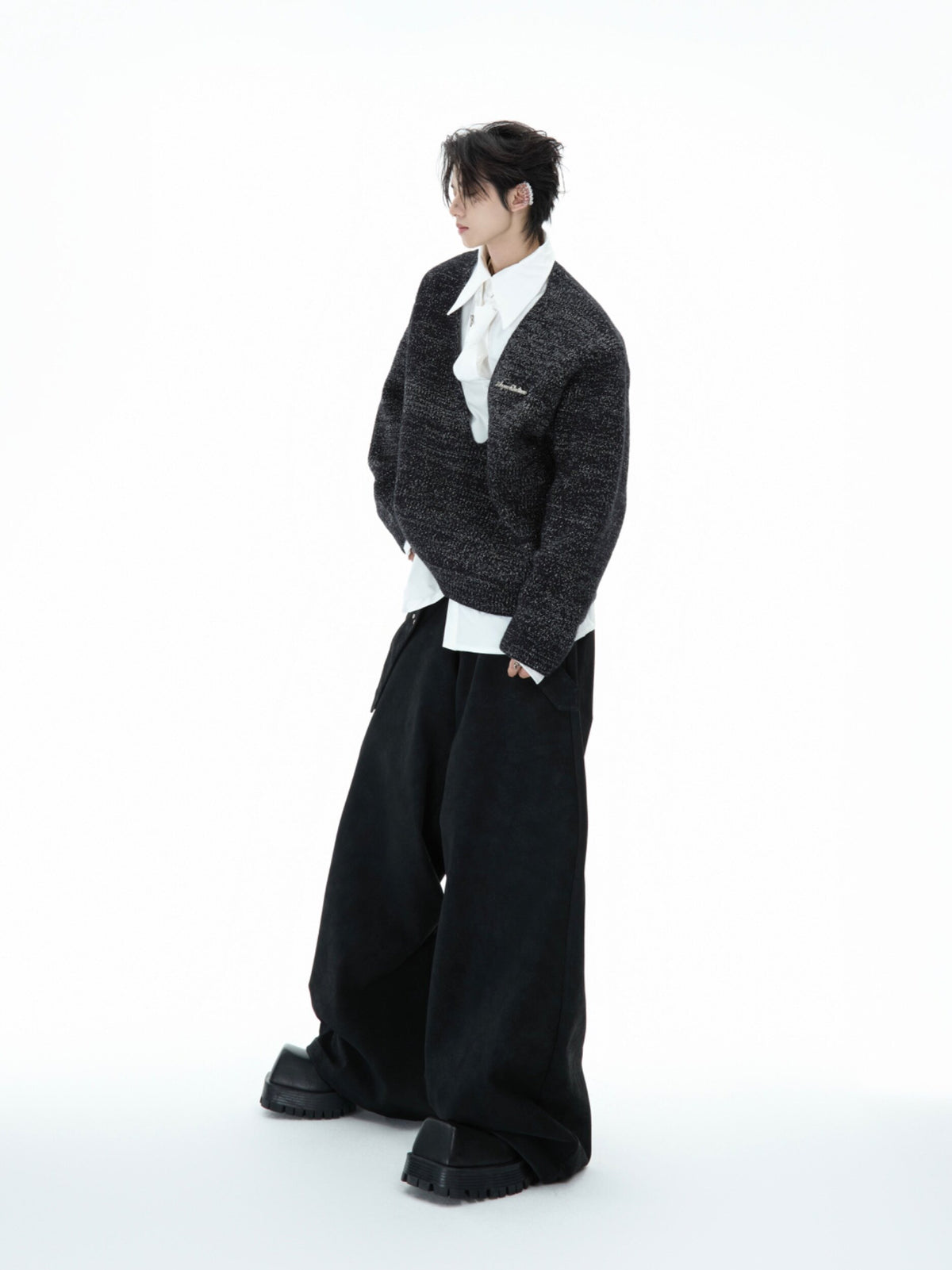 Deconstructed Tie Shirt Sweater - product image 4