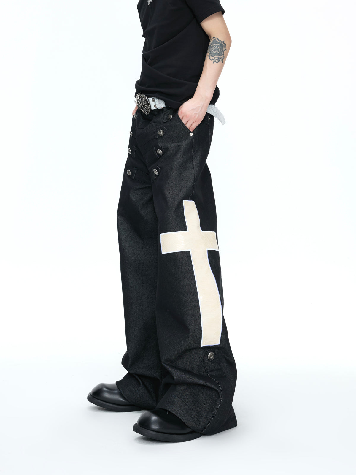 Cross-Detail Double-Breasted Polo Set - product image 5