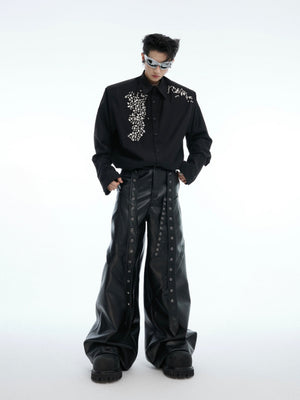 Crystal Shoulder-Pad Cotton Shirt - product image 4