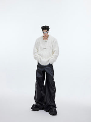 Relaxed V-Neck Knit Sweater - product image 3