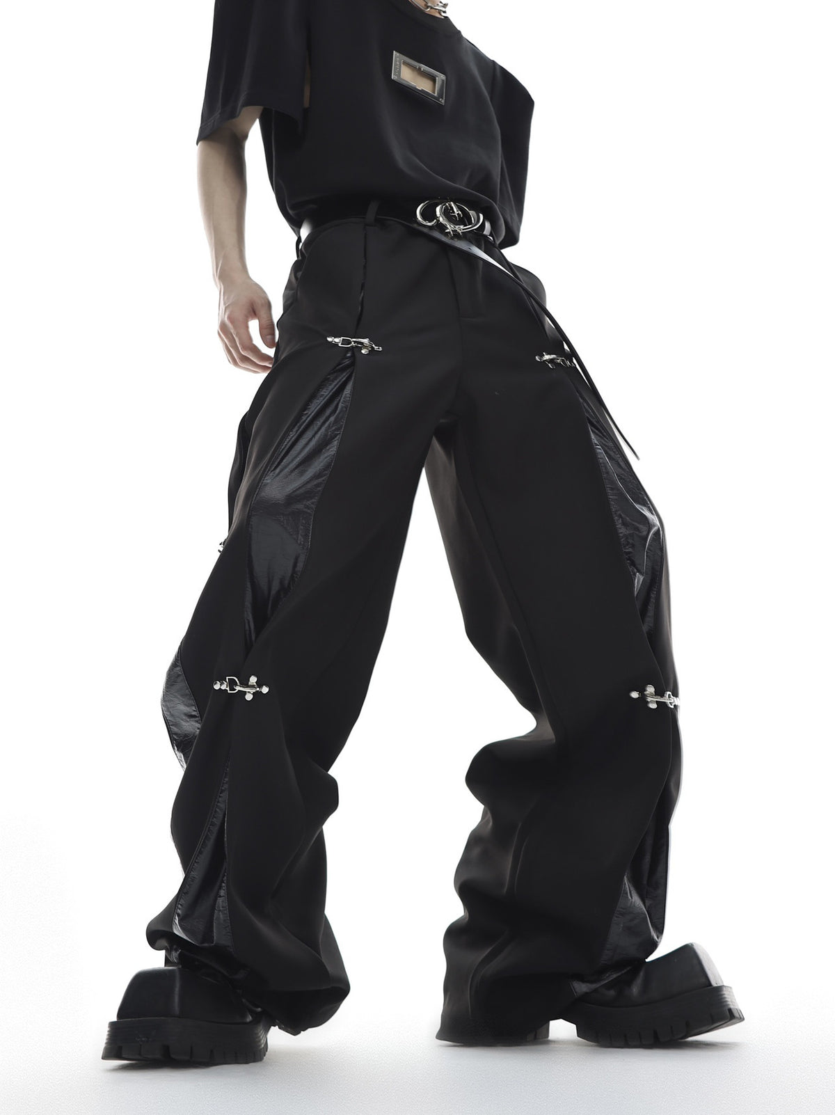 High-Rise Straight-Leg Buckle Trousers - product image 1