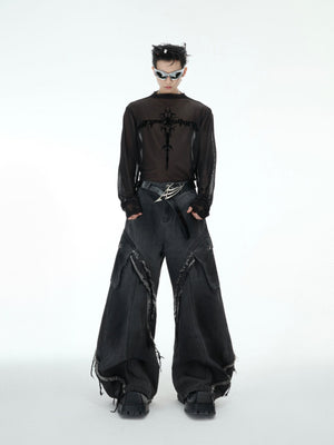 Sheer Logo Mesh Long-Sleeve Top - product image 5