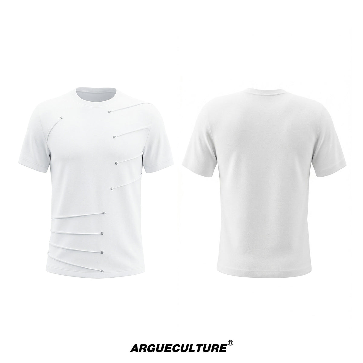 Metal Stud Pleated Crewneck T-Shirt - product image 5