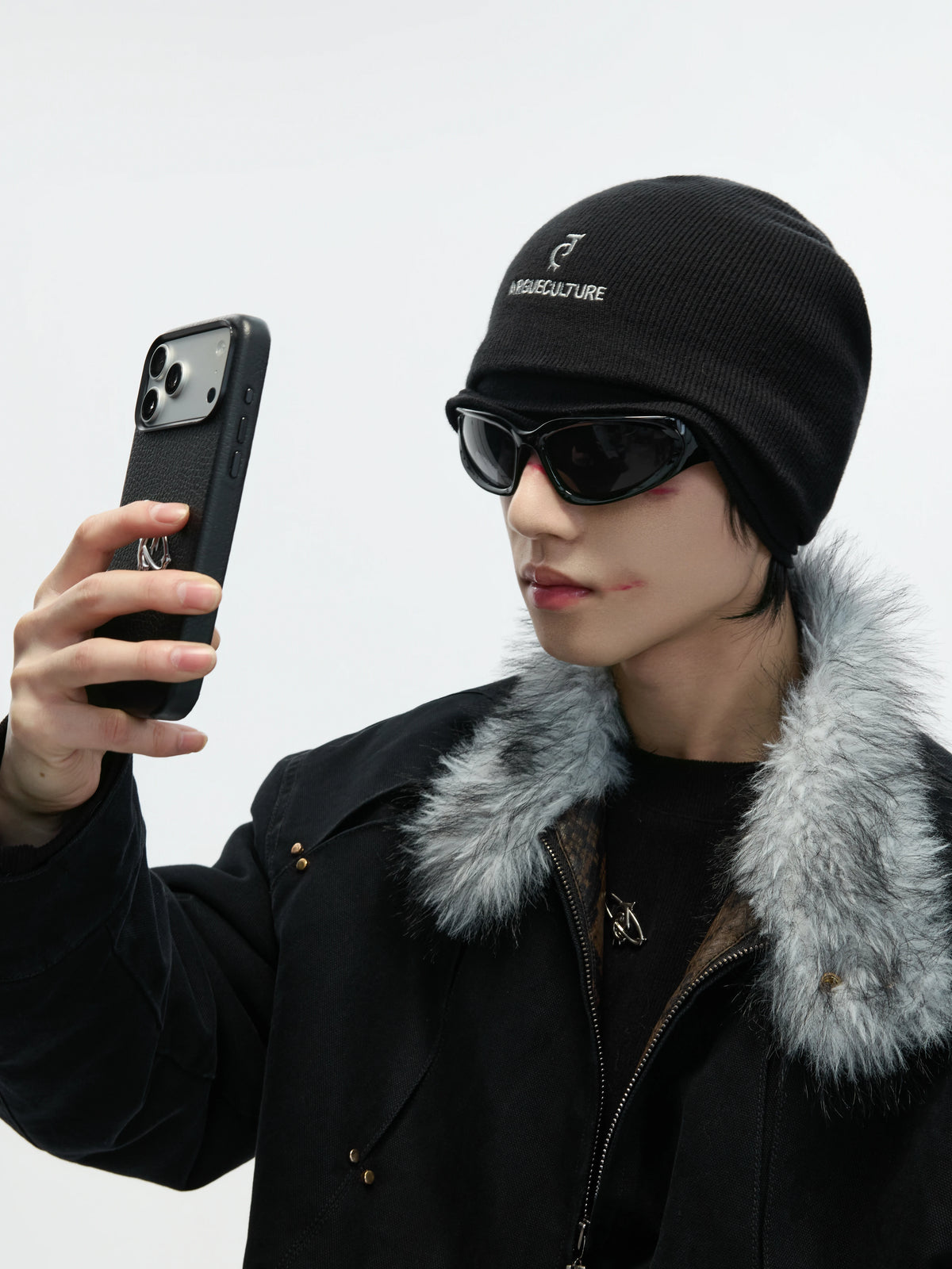Fleece-Lined Faux-Layer Knit Beanie - product image 3