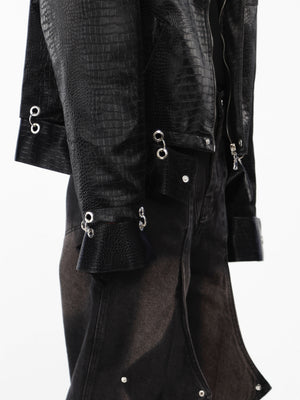 Crocodile-Texture PU Jacket - product image 3
