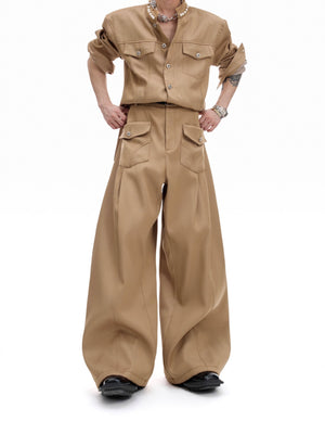 Contrast-Stitch Cargo Jeans - product image 1
