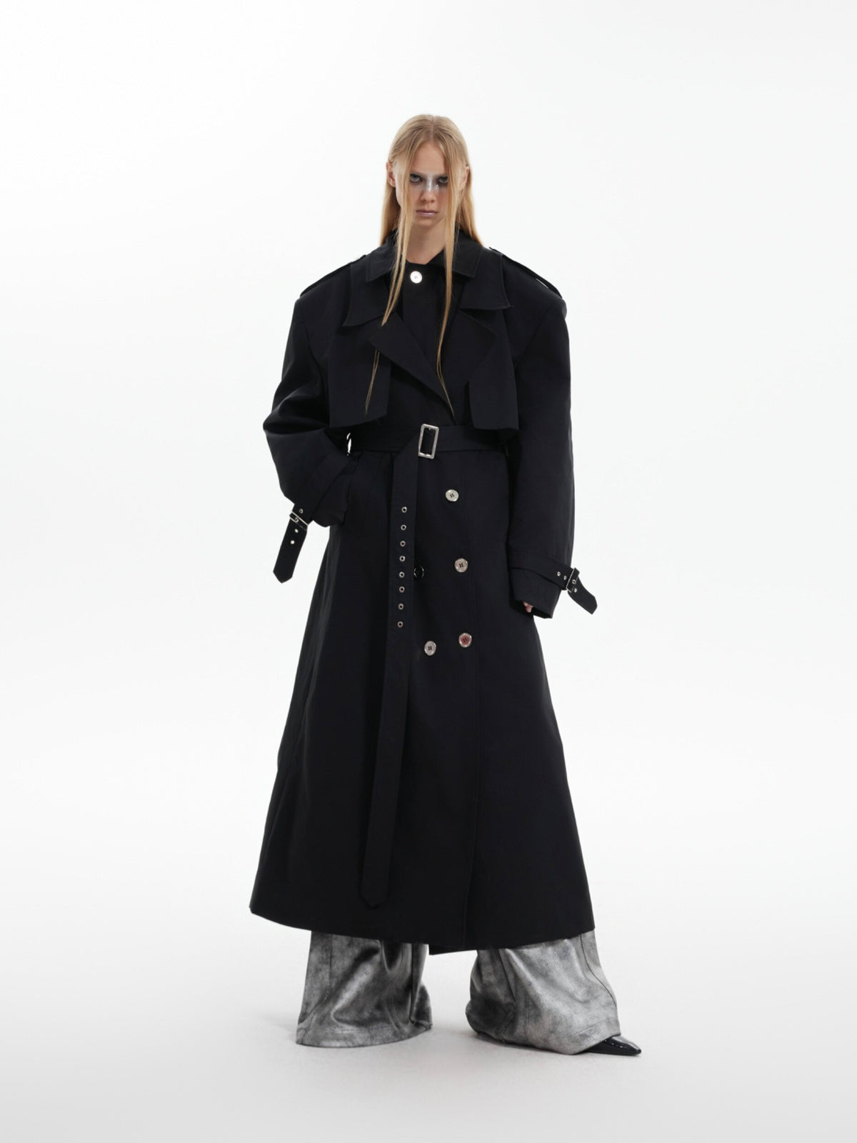 Deconstructed Double-Breasted Long Coat - product image 1