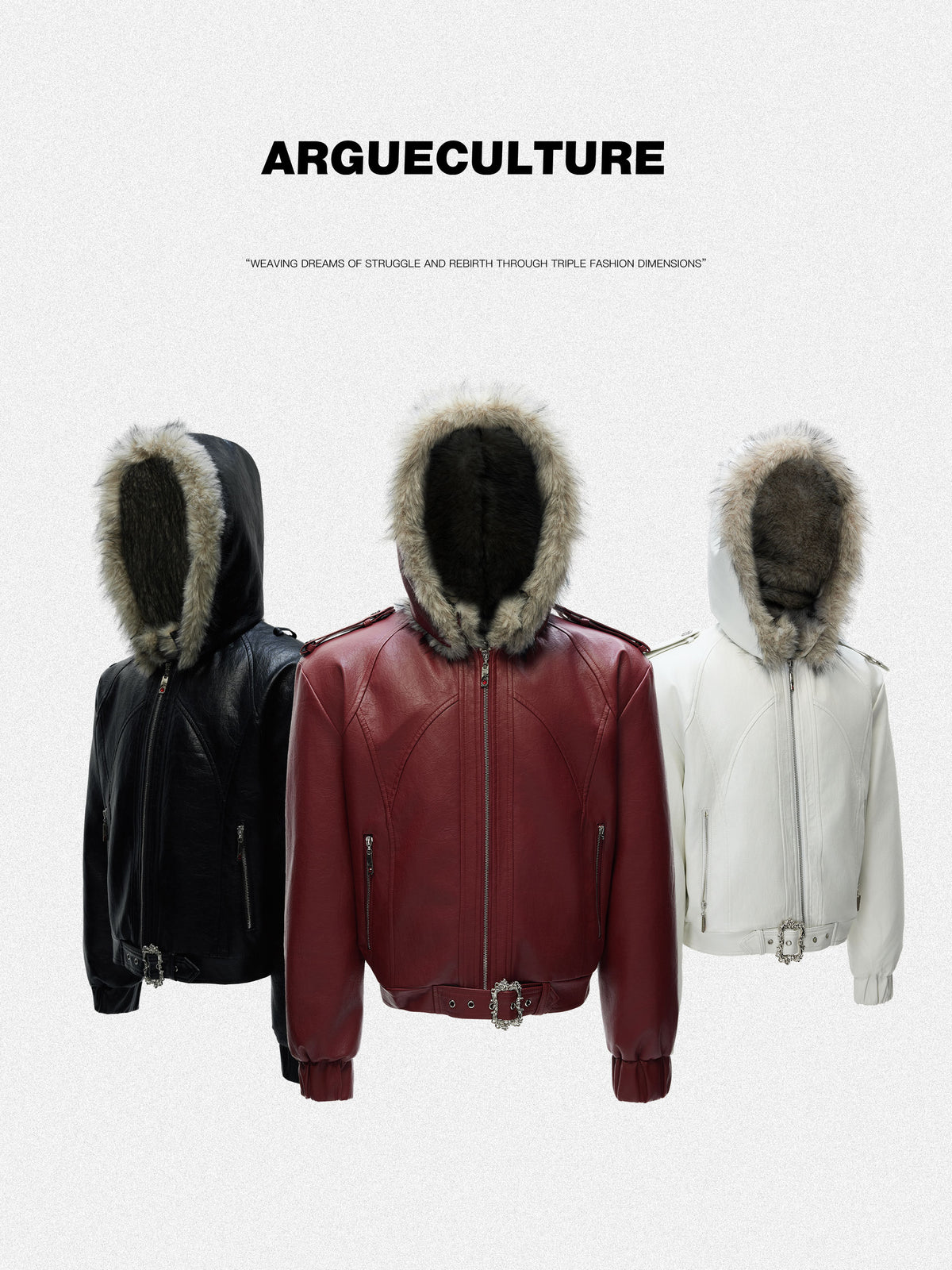 Oversized Hooded Faux Leather Jacket - product image 1