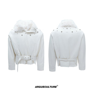 Faux Leather Fur-Collar Short Jacket - product image 5