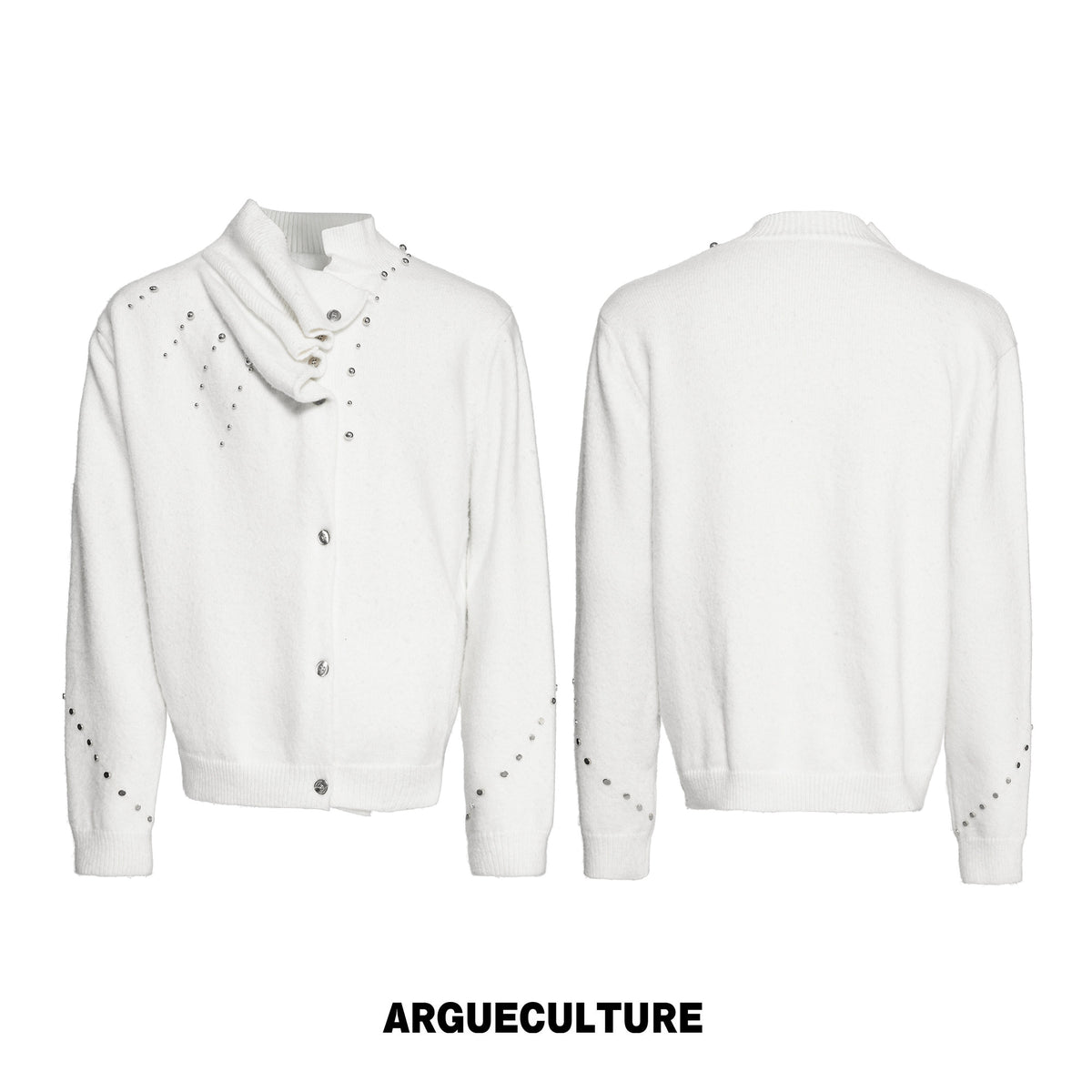 Asymmetric Studded Knit Sweater - variant image 7