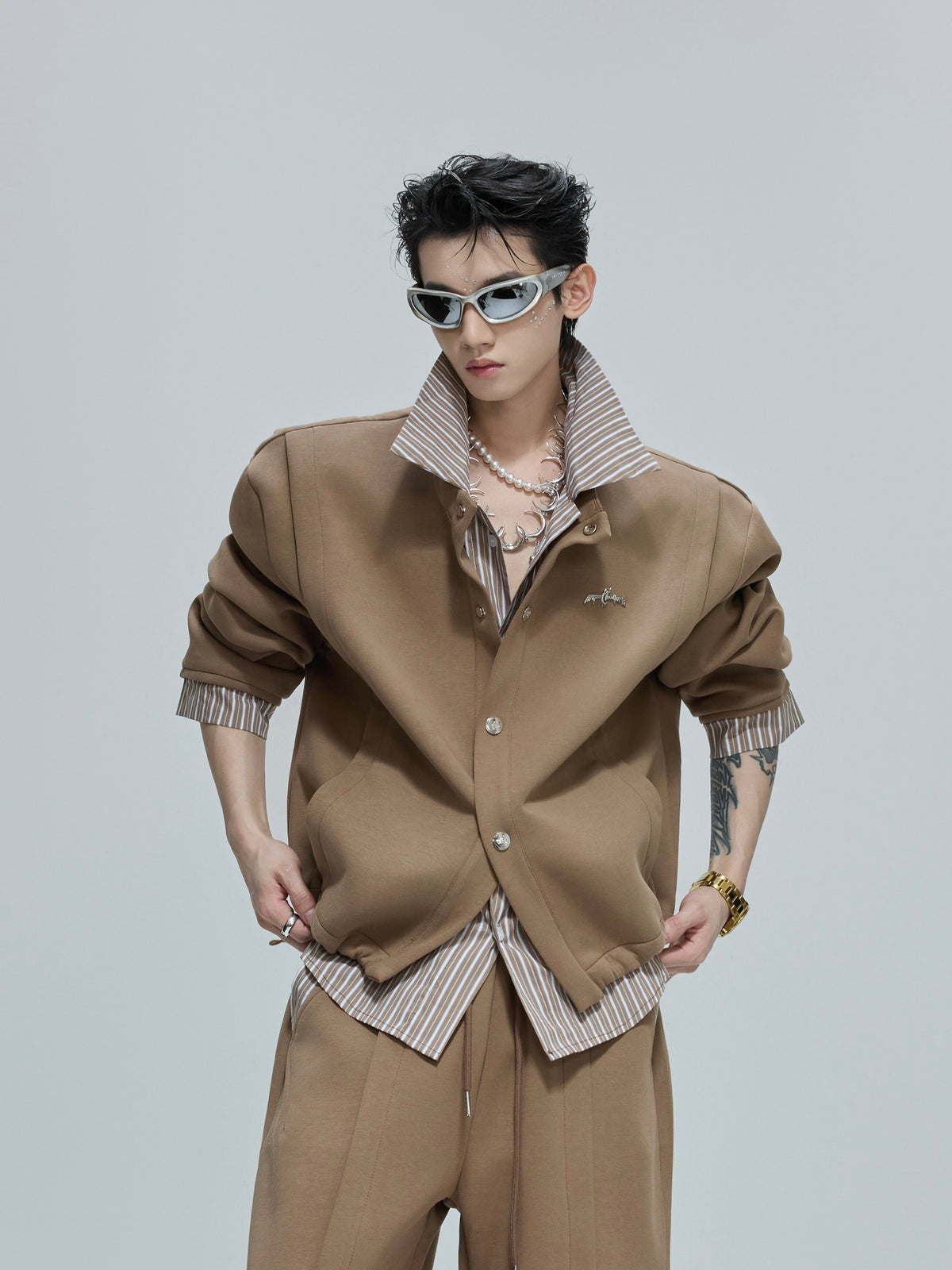Color-Block Stripe Panel Cardigan - product image 5