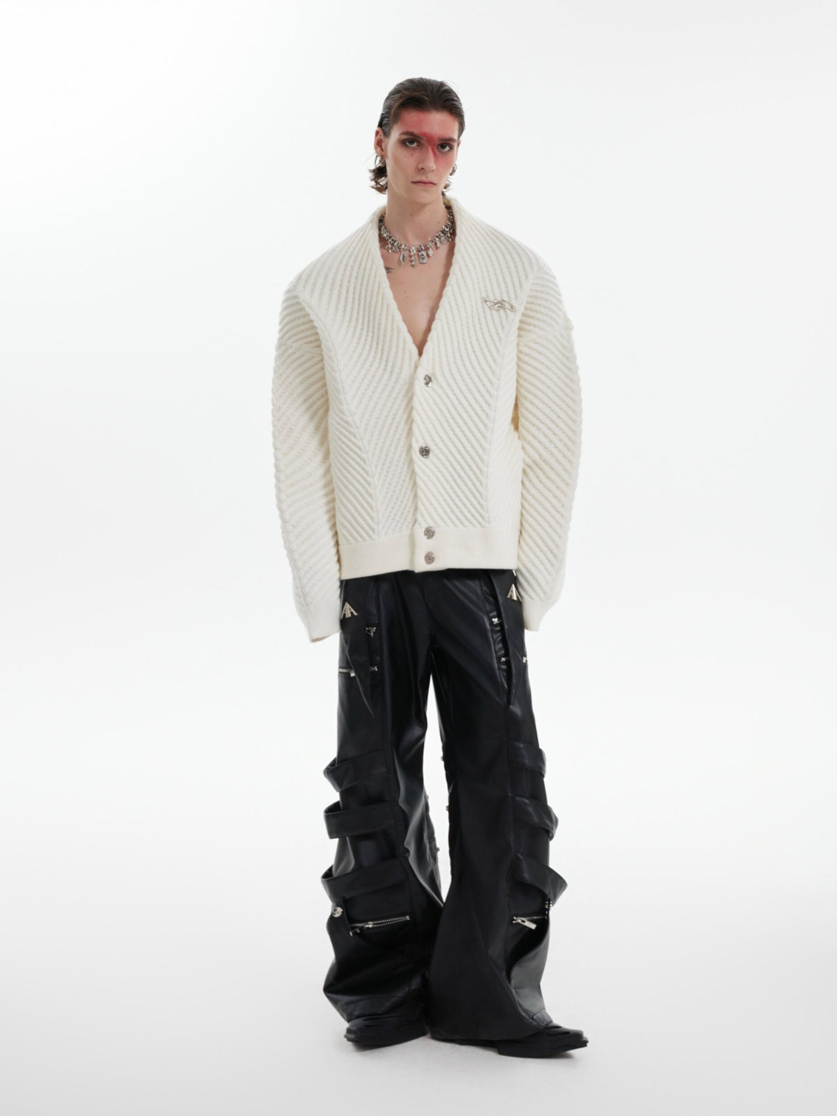 Textured V-Neck Cardigan Sweater - product image 4