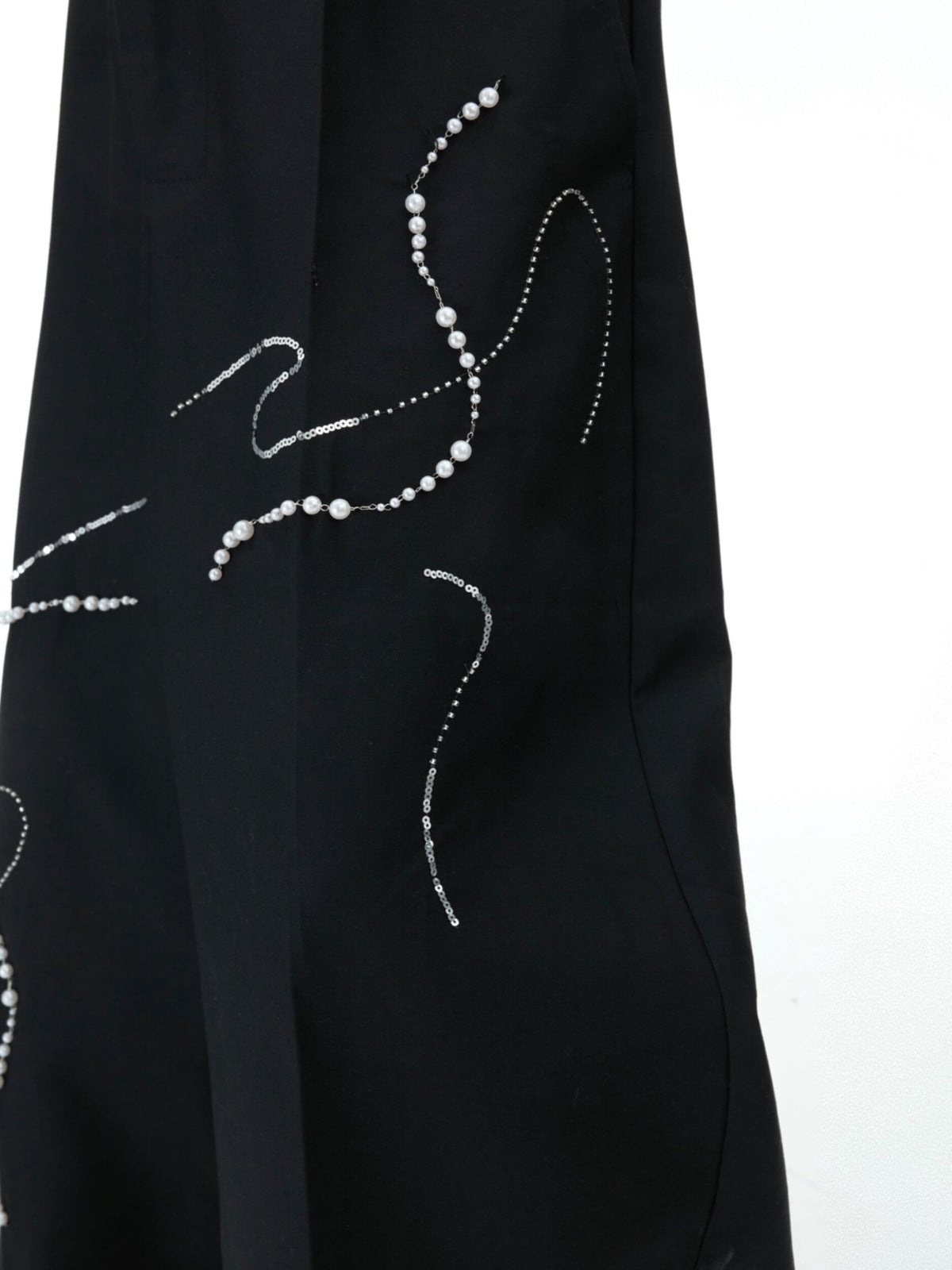 Snake Logo Pearl Chain Wide-Leg Trousers - product image 3
