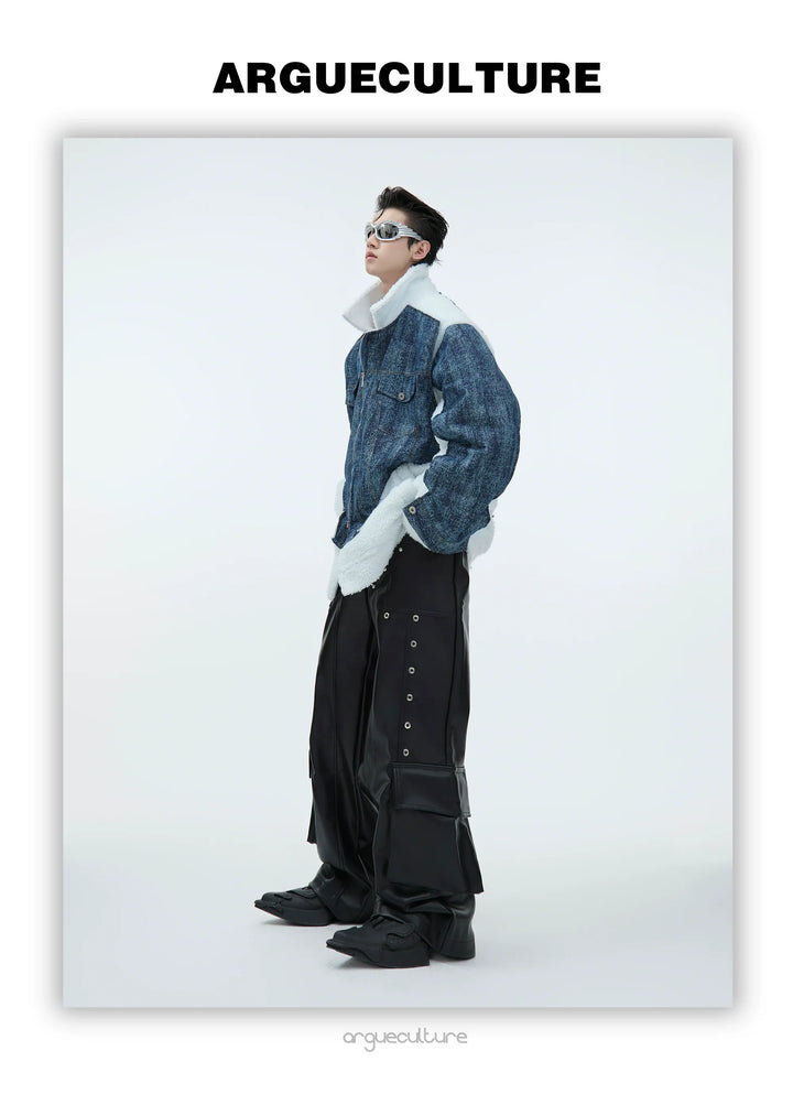 Shearling Denim Jacket ¨C Heavyweight Winter Coat with Faux Lambswool - ArgueCulture