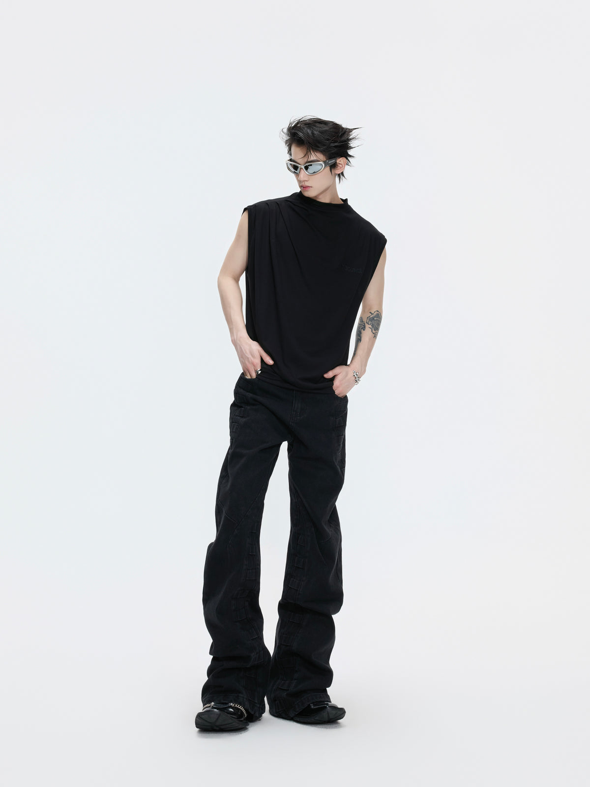 Modal Cotton Sleeveless Embroidered Tee - product image 5