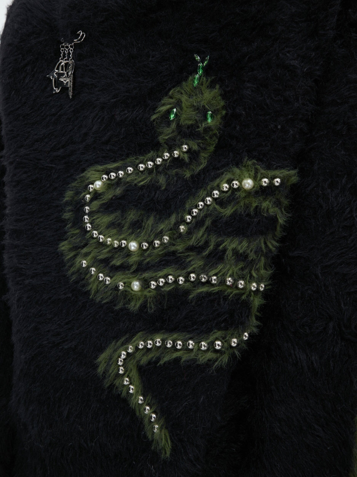 Pearl-Trimmed Snake Motif Sweater - product image 3