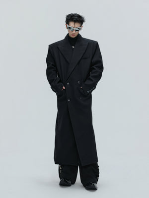 Asymmetric Wool-Blend Long Coat - product image 1
