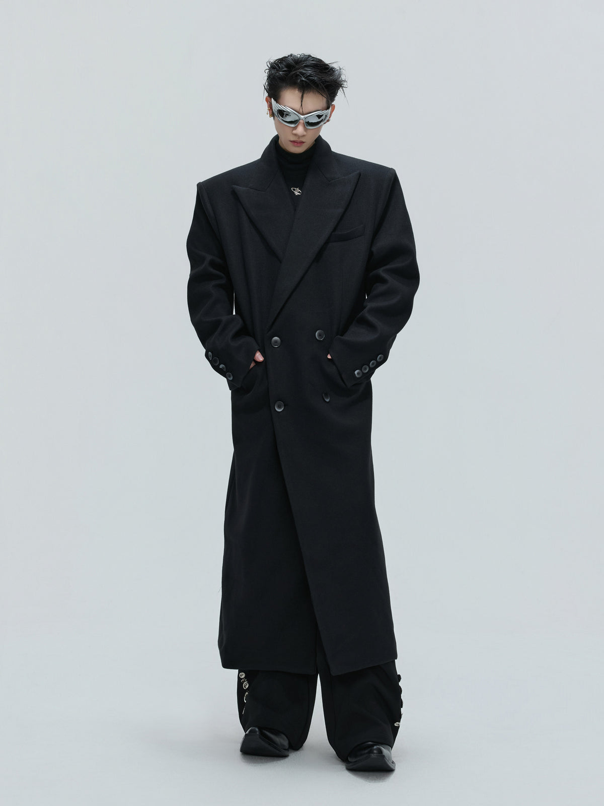 Asymmetric Wool-Blend Long Coat - product image 1
