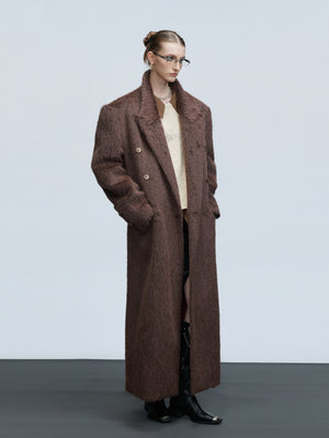 Longline Double-Breasted Wool Blend Coat - product image 5
