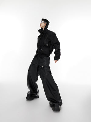 Asymmetrical Liquid-Look Short Jacket - product image 4