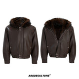 Fleece-Lined Faux Leather Hooded Jacket - product image 5