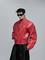 Sculpted Faux Leather Moto Jacket - product image 5