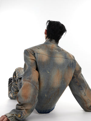 Distressed Denim Jacket & Flare Pants - product image 4