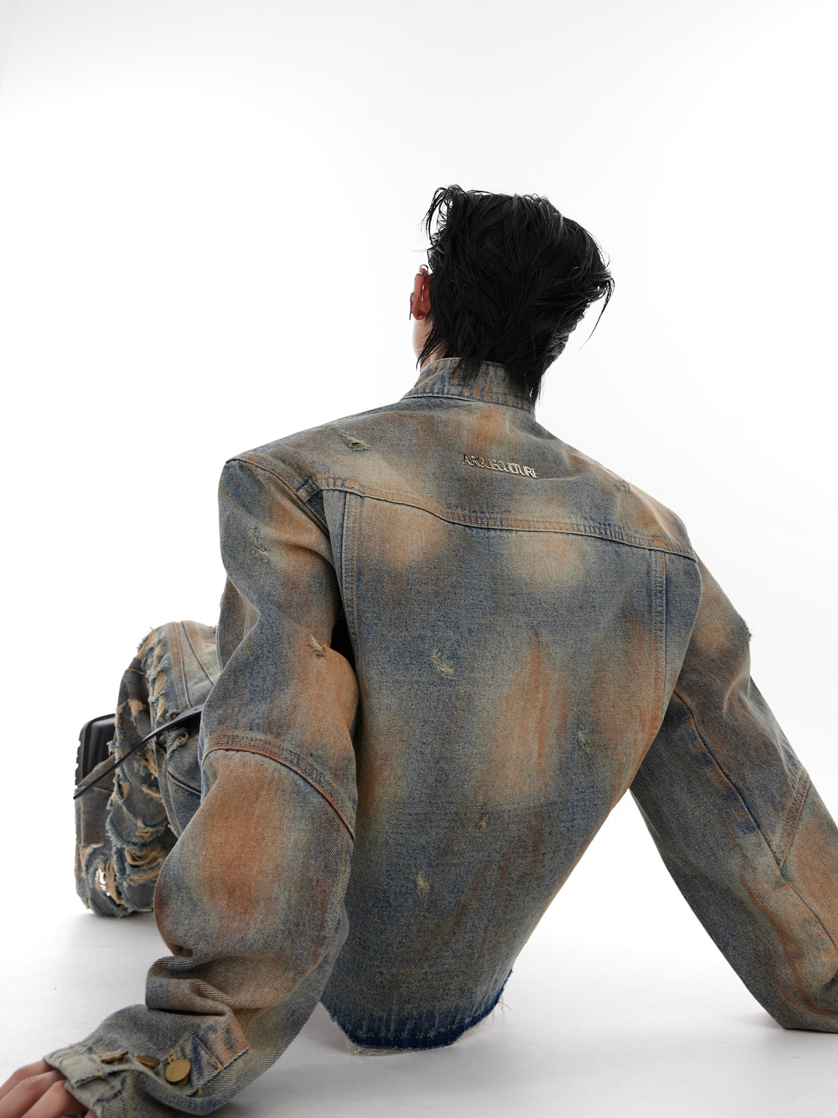Distressed Denim Jacket & Flare Pants - product image 4