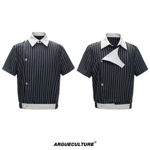 Asymmetric Embroidered Striped Shirt - product image 5