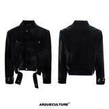 Crocodile-Texture Cropped PU Jacket - product image 5