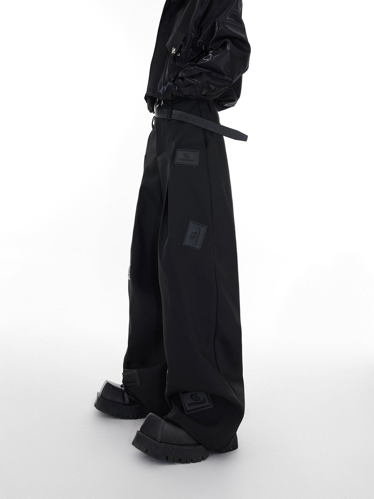 Black Wide-Leg Tailored Trousers - product image 1