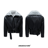 Faux Leather Fur-Collar Short Jacket - product image 5