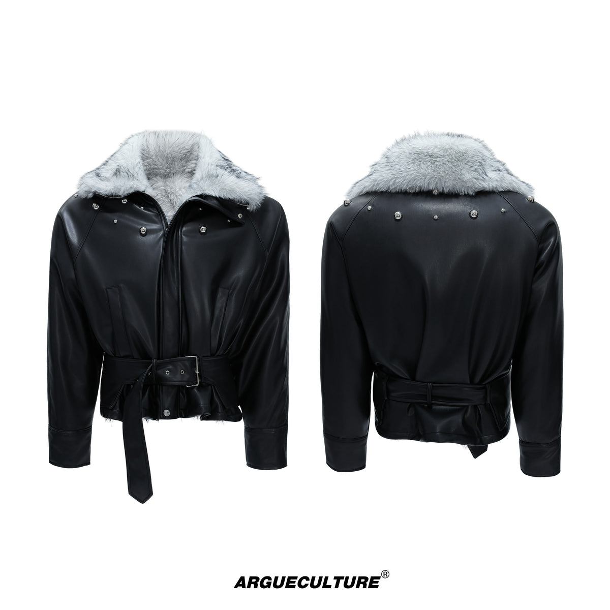 Faux Leather Fur-Collar Short Jacket - product image 5