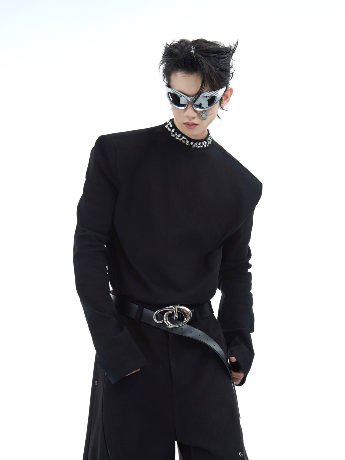 Rhinestone Cotton Blend Long-Sleeve Tee - product image 2