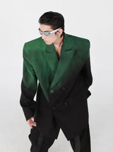 Black Green Gradient Relaxed Blazer - product image 5