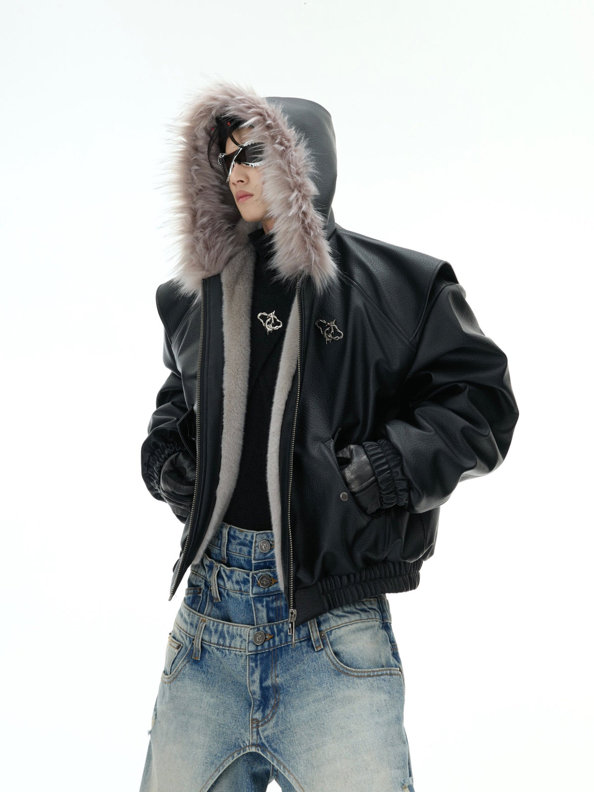 Reversible Hooded PU Padded Jacket - product image 1